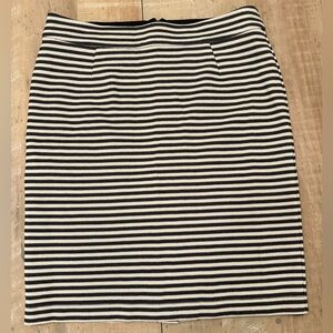 Banana Republic Black and Beige striped pencil skirt (Size 10).